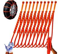 Chaînes À Neige Universelles Réutilisables Fermeture Éclair, For Voitures, SUV, Camions, Motos, Traction D'urgence Sans Outil Sur La Boue Glacée(RED,40PCS)