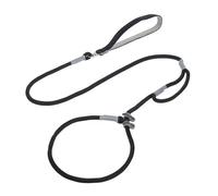 Chaînes antidérapantes pour chien - Corde en nylon à double poignée - Ne tire pas - Laisse de dressage pour chien de taille moyenne - Noir
