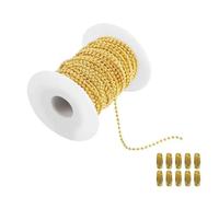 Chaînes Chaîne à billes 15 m Perle métallique 1,2-4 mm for les résultats de fabrication bijoux bricoler soi-même(Gold,3mm)
