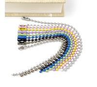 Chaînes Chaîne à billes 200 pièces 10 couleurs 4,52 pouces Peinture de cuisson Perle en métal DIY Porte-clés Pendentif Matériel for la fabrication d'étiquettes(Bead Chain White K)