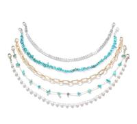 Chaînes de Chapeau de Camionneur 10Pcs Creative Bohemian Hats Chains Irregular Turquoise Street Hat Chains Ethnic Style Retro Baseball Cap Decorative Chain Unisex