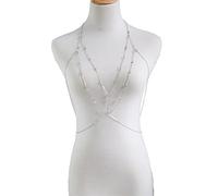 Chaînes de corps de fête 1 pièce Chaîne de soutien-gorge superposée Plage Crossover Taille Harnais de ventre Bijoux de corps Collier bijoux fins pour femmes et filles Bijoux de corps (A) (B) ( )