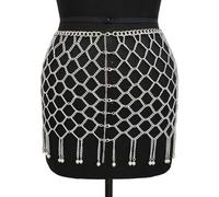 Chaînes de corps Jupe Ventre Bijoux Maille Creuse Chaîne de Corps Robe Bijou de Taille pour Femmes Look de Fête Unique