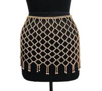 Chaînes de corps Jupe Ventre Bijoux Maille Creuse Chaîne de Corps Robe Bijou de Taille pour Femmes Look de Fête Unique