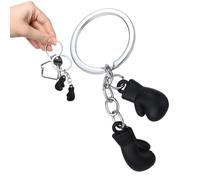 Chaînes de gants de sport - Pendentif de boxe, breloque 3D en métal - Accessoire de club de fitness - Cadeau de fin d'année créatif - Design gauche et droit pour les amateurs de fitness et les