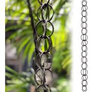Chaînes de Gouttière,Chaîne de Pluie Suspendue pour l'extérieur,À utiliser Pour le Drainage de Toiture d'un Pavillon, d'une Véranda,d'un Balcon ou Pour Créer des Cascades de Jardin 4m(13.2ft) Marron