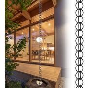 Chaînes de Gouttière,Chaîne de Pluie Suspendue pour l'extérieur,À utiliser Pour le Drainage de Toiture d'un Pavillon, d'une Véranda,d'un Balcon ou Pour Créer des Cascades de Jardin 2.5m(8.3ft) Noir