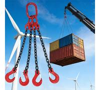 Chaînes de Levage, chaînes de Levage en Acier au manganèse G80 avec Crochets, élingue Robuste de 2T/3T/5T pour la sécurisation du Chargement et Le remorquage, capacité de 5 000 kg (11 023 LB