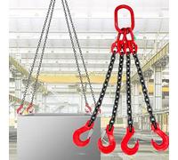 Chaînes de Levage, élingue à 4 Points d'ancrage, élingues de Levage Robustes en Acier allié G80 avec 4 Crochets de sécurité, capacité de 5 tonnes, palan à Moteur résistant à la Rouille, conc