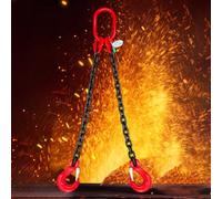 Chaînes de Levage, élingue de Levage Robuste à 2 ou 4 Points avec Crochets, Acier allié G80, capacité de 3 tonnes, 0,5 m, idéale pour la sécurisation du Chargement, Le remorquage et Le levag