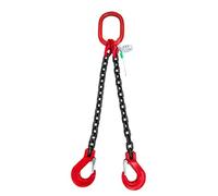 Chaînes de Levage, élingue de Levage Robuste en Acier allié G80-2 brins, chaîne de Levage de Moteur de 3 tonnes avec Crochets pour la sécurité du Chargement, Le remorquage, la manutention,