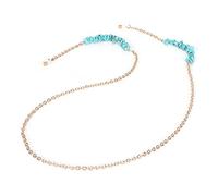 Chaînes de lunettes à la mode, lunettes de soleil en pierre naturelle antidérapantes, sangle de cou, lunettes en alliage, sangle de support de chaîne pour femmes