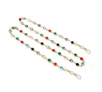 Chaînes de Lunettes for Femmes - Chaînes de Lunettes de Soleil Chics en Cristal for Femmes - Porte-Lunettes, Cordons métalliques perlés(White)