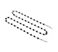 Chaînes de Lunettes for Femmes - Chaînes de Lunettes de Soleil Chics en Cristal for Femmes - Porte-Lunettes, Cordons métalliques perlés(Black)