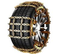 Chaînes de neige d'urgence SUV de voiture épaissies de pneus en acier manganèse adaptés à la glace, au sable et à la boue Double chaîne anti-cod, conception de ne Medium (for tires 215-235) 10 pièces