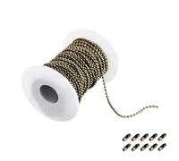 Chaînes de perles à billes en métal 10 rouleaux couleur or noir bronze argent 5 mètres par rouleau for colliers bricolage, résultats fabrication bijoux et accessoires chaîne d'étiquettes(Bronze,1.2mm)