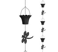 Chaînes de pluie décoratives pour gouttières - Remplacement en aluminium durable pour les tuyaux de descente, solution fonctionnelle de gestion de l'eau en plein air