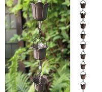 Chaînes de Pluie en Métal pour Gouttières,Chaînes De Pluie Suspendues,Forme de Coupe de Fleurs,pour l'évacuation de l'eau,Fonctionnelle et Décorative,Déviation de Drainage des Avant-toits 4.5m