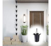 Chaînes de Pluie en Métal pour Gouttières,Chaînes De Pluie Suspendues,Forme de Coupe de Fleurs,pour l'évacuation de l'eau,Fonctionnelle et Décorative,Déviation de Drainage des Avant-toits 4.5m