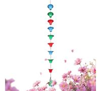 Chaînes de pluie pour gouttières | Adaptateur décoratif résistant à la rouille en fer de 1,2 mètre | Avec 8 Chaînes de gouttière de conception de colibri en cuivre - Pour toit, tonnelle, patio, auvent