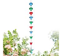 Chaînes De Pluie Pour Gouttières - Adaptateur Résistant À La Rouille Fer De 1.2 Mètre,Avec 8 Coupelles Design Colibri Chaînes D'Eau Pour Gouttières - Pour Drainage De Toit Pergola Patio Auvent -Toi