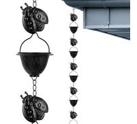 Chaînes de pluie pour gouttières, chaîne de pluie de 2,8 m | Extension robuste de 12 tasses pour drainage, tuyau de , adaptateur de collecteur d'eau de pluie pour auvent, tonnelle, toit