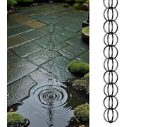Chaînes de pluie pour gouttières - Chaîne de pluie facile à accrocher avec crochet, remplacement du bec de descente, longueur 3 m, comprend des cloches de pluie pour un débit d'eau efficace