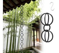 Chaînes de pluie pour gouttières, remplacement du bec de descente en aluminium robuste, design décoratif pour collecte d'eau de terrasse, jardin, 4,8 m