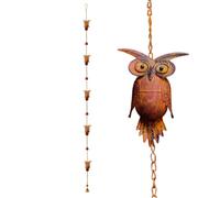 Chaînes de Pluie pour l'extérieur - Chaînes de Pluie Hibou pour l'extérieur | Chaîne de Pluie réglable | Attrape-Eau de Pluie Hibou réglable de 2,3 m | Fontaine décorative d'extérieur pour entrée