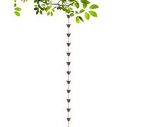 Chaînes décoratives pour pluie : extension de drainage de descente de 9 pieds, chaîne pour gouttières de pluie de 12 tasses, design durable, résistant aux intempéries, affichage élégant du débit d'eau
