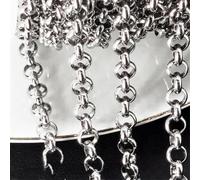 Chaînes en acier inoxydable de 1 m pour la fabrication de bijoux, bracelets de collier, chaînes de connexion de câble, largeur 6 mm