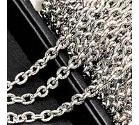 Chaînes en acier inoxydable de 1 m pour la fabrication de bijoux - Chaînes de connexion de câble - Largeur : 6 mm