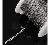 Chaînes en acier inoxydable de 1 m pour la fabrication de bijoux - Chaînes de connexion de câble - Largeur : 4 mm