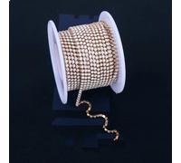 Chaînes en strass moka fluorescentes pour vêtements, couture, verre, strass, base argent/noir/or KC - Opale or KC - SS6 (2 mm) - 4,6 m