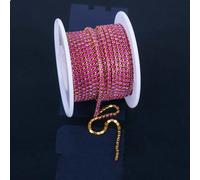 Chaînes en strass moka fluorescentes pour vêtements, couture, verre, strass, base argent/noir/or KC - Violet doré - SS6 (2 mm) - 4,6 m