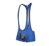 Chaînes Lingerie Pour Elle Hommes Sous-vêtements Sexy Nylon Ice Silk Slip Mesh Poche Maison Lutte Costume Confortable Lingerie Princesse, bleu, M
