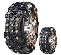 Chaines Neige 6PCS, Chaines Neige Universel 165-265MM R15-R19, WYRIAZA Chaine Voiture 205 55 R16, Chaine Neige Easy Grip Chaine Voiture Neige Chaine Pneu Voiture Extrem Grip Automatic - Noir