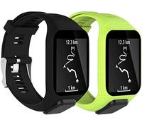 Chainfo Bracelet de Montre compatible avec TomTom Spark/Spark 3 / Runner 2 / Runner 3 / Golfer 2 / Adventurer, Bracelet de Remplacement Bande de Montre en Silicone NO220918 (H [Pack of 2])