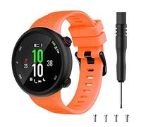 Chainfo Bracelet Montre Silicone compatible avec Garmin Swim 2 / Forerunner 45, Replacement Bande Bracelet Chaîne de Montre avec Fermoir en Métal Réglable NO230320 (Orange)