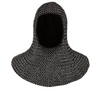 Chainmail Coif MS Iron Steel U-Neck Chain Mail Hood Medieval Templar Crusader Re-enacment Armor Costume