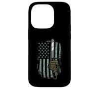 Chainsaw American Flag Funny Independence Day - Woodworker Coque pour iPhone 14 Pro