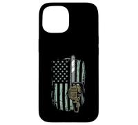 Chainsaw American Flag Funny Independence Day - Woodworker Coque pour iPhone 15
