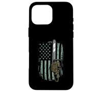 Chainsaw American Flag Funny Independence Day - Woodworker Coque pour iPhone 16 Pro Max