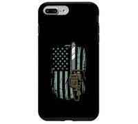 Chainsaw American Flag Funny Independence Day - Woodworker Coque pour iPhone 7 Plus/8 Plus