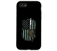 Chainsaw American Flag Funny Independence Day - Woodworker Coque pour iPhone SE (2020) / 7/8