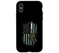 Chainsaw American Flag Funny Independence Day - Woodworker Coque pour iPhone X/XS