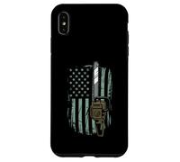 Chainsaw American Flag Funny Independence Day - Woodworker Coque pour iPhone XS Max