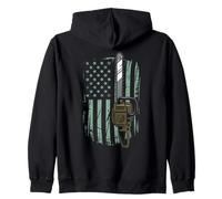 Chainsaw American Flag Funny Independence Day - Woodworker Sweat à Capuche