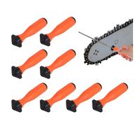 Chainsaw File Handle Set, Precision Sharpening Tool Kit, 8 Piece Grip Design with 4mm 5mm Range, Reusable Metal File Holder Accessories, Chainsaw Maintenance Tool Pack for Blade Care