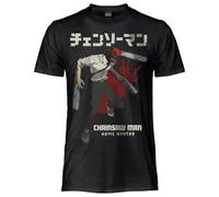 Chainsaw Man - T Shirt Devil Hunter. T-shirt officiel Unisexe, maillot régulier en coton, adulte garçon, Noir , Medium